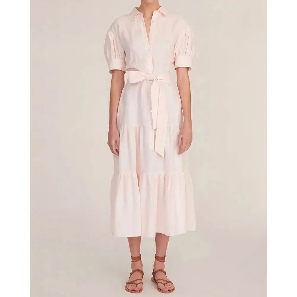Marissa Webb Rosetta Presley U Back Button Down Midi Dress XS MSRP:$545
